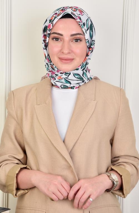 BURDEN İPEK - Açelya Soft Pamuksu Desenli Eşarp Bej