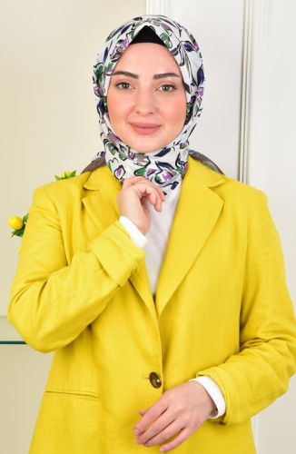 BURDEN İPEK - Açelya Soft Pamuksu Desenli Eşarp Kahve