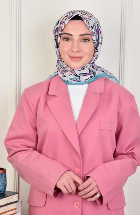 BURDEN İPEK - Açelya Soft Pamuksu Desenli Eşarp Mint