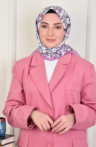 BURDEN İPEK - Açelya Soft Pamuksu Desenli Eşarp Pembe
