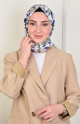 BURDEN İPEK - Açelya Soft Pamuksu Desenli Eşarp Vizon
