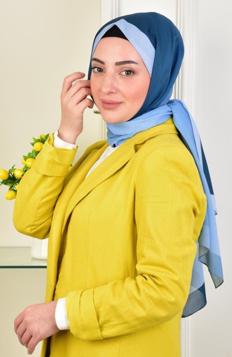 BURDEN İPEK - Alize Degrade Shawl Navy Blue