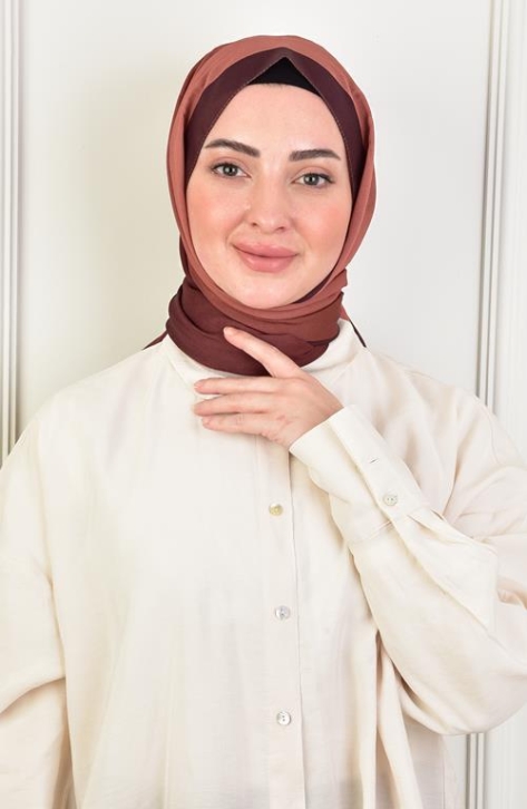 BURDEN İPEK - Alize Degrade Shawl Red Brown