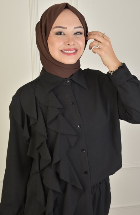 BURDEN İPEK - Alize Shawl Bitter Brown