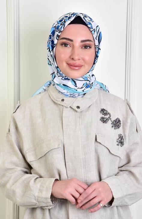BURDEN İPEK - Azalea Soft Cotton Patterned Scarf Akua