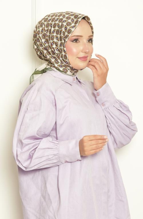 BURDEN İPEK - Badem Bursa İpeği Desenli Eşarp Haki