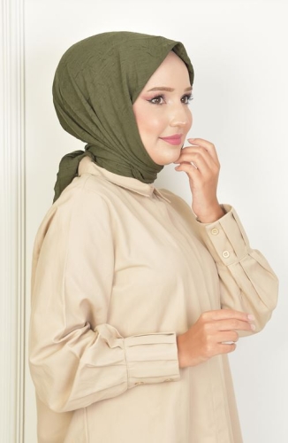 BURDEN İPEK - Bambu Kraş Eşarp Haki