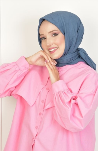 BURDEN İPEK - Bambu Kraş Eşarp İndigo