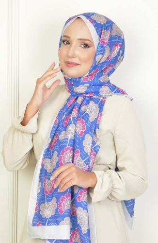 BURDEN İPEK - Begonvil Soft Pamuksu Desenli Şal Ekru