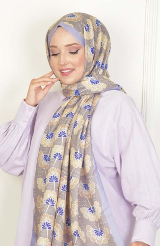 BURDEN İPEK - Begonvil Soft Pamuksu Desenli Şal Lila BURDEN İPEK - Begonvil Soft Pamuksu Desenli Şal Lila