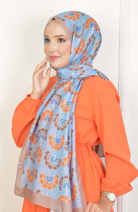 BURDEN İPEK - Begonvil Soft Pamuksu Desenli Şal Sütlü Kahve