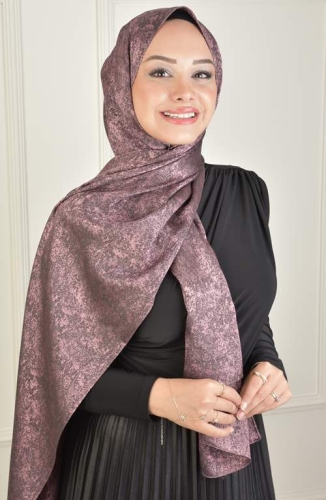 BURDEN İPEK - Black Shine Jakar Mıramır Desen Şal Gül Kurusu