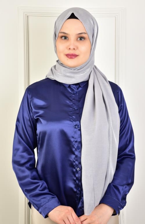 BURDEN İPEK - Brilliant Showy Abiyelik Şal Gümüş