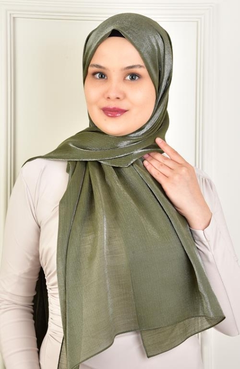 BURDEN İPEK - Brilliant Showy Abiyelik Şal Haki