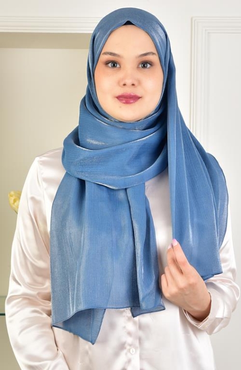 BURDEN İPEK - Brilliant Showy Abiyelik Şal İndigo