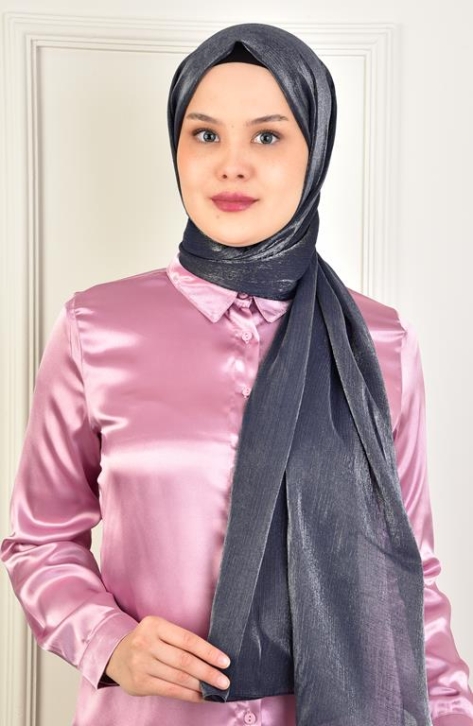 BURDEN İPEK - Brilliant Showy Abiyelik Şal Lacivert