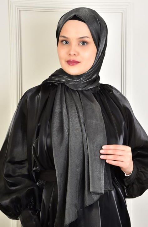 BURDEN İPEK - Brilliant Showy Abiyelik Şal Siyah