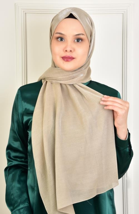 BURDEN İPEK - Brilliant Showy Abiyelik Şal Vizon