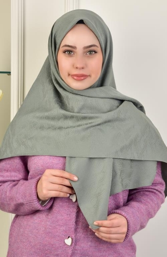 BURDEN İPEK - Büyük Boy Colourway Sarmal 120 cm Eşarp Dsn-8 Çağla