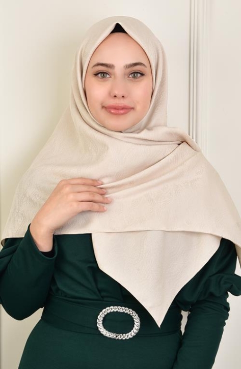 BURDEN İPEK - Büyük Boy Colourway Sarmal 120 cm Eşarp Dsn-8 Kum Beji