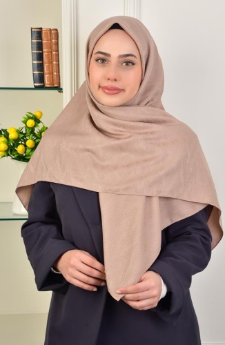 BURDEN İPEK - Büyük Boy Colourway Sarmal 120 cm Eşarp Dsn-8 Sütlü Kahve