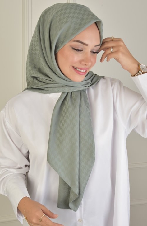 BURDEN İPEK - Büyük Boy Colourway Kazayağı 120 cm Eşarp Dsn-9 Çağla