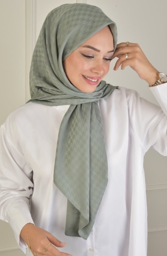 BURDEN İPEK - Büyük Boy Colourway Kazayağı 120 cm Eşarp Dsn-9 Çağla