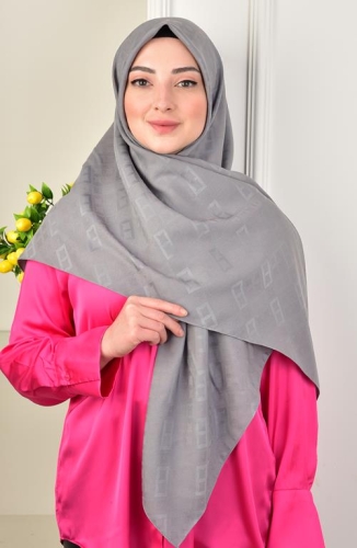 BURDEN İPEK - Büyük Boy Colourway Square Eşarp 120 Cm Dsn-10 Antrasit
