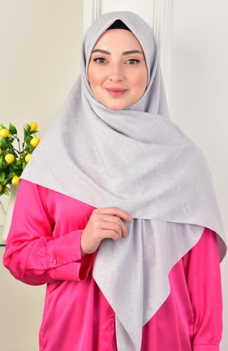 BURDEN İPEK - Büyük Boy Colourway Square Eşarp 120 Cm Dsn-10 Gümüş