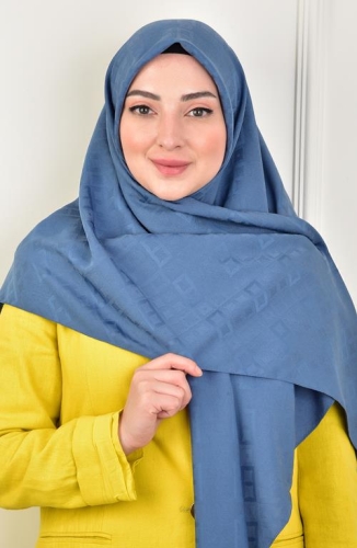 BURDEN İPEK - Büyük Boy Colourway Square Eşarp 120 Cm Dsn-10 İndigo