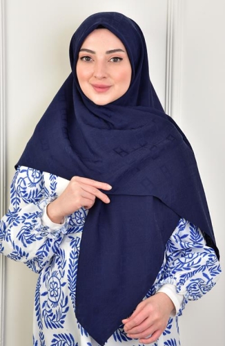 BURDEN İPEK - Büyük Boy Colourway Square Eşarp 120 Cm Dsn-10 Lacivert