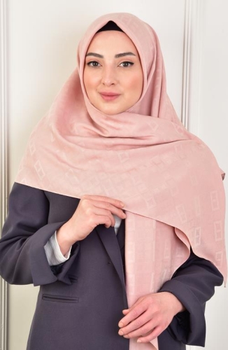 BURDEN İPEK - Büyük Boy Colourway Square Eşarp 120 Cm Dsn-10 Pudra