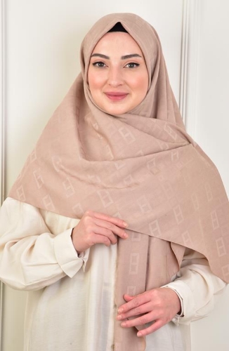 BURDEN İPEK - Büyük Boy Colourway Square Eşarp 120 Cm Dsn-10 Sütlü Kahve