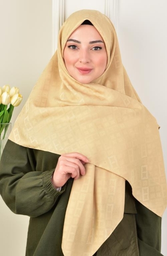 BURDEN İPEK - Büyük Boy Colourway Square Eşarp 120 Cm Dsn-10 Gold