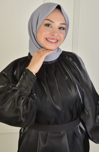 BURDEN İPEK - Büyük Boy Medine İpeği 110'luk Eşarp Gri