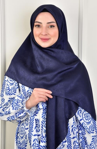 BURDEN İPEK - Büyük Boy Platin Desenli Eşarp 120 Cm Dsn-8 Lacivert BURDEN İPEK - Büyük Boy Platin Desenli Eşarp 120 Cm Dsn-8 Lacivert