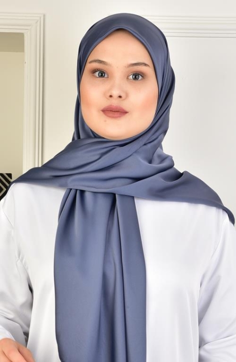 BURDEN İPEK - Büyük Boy Rayon 120 Cm Düz Eşarp Füme