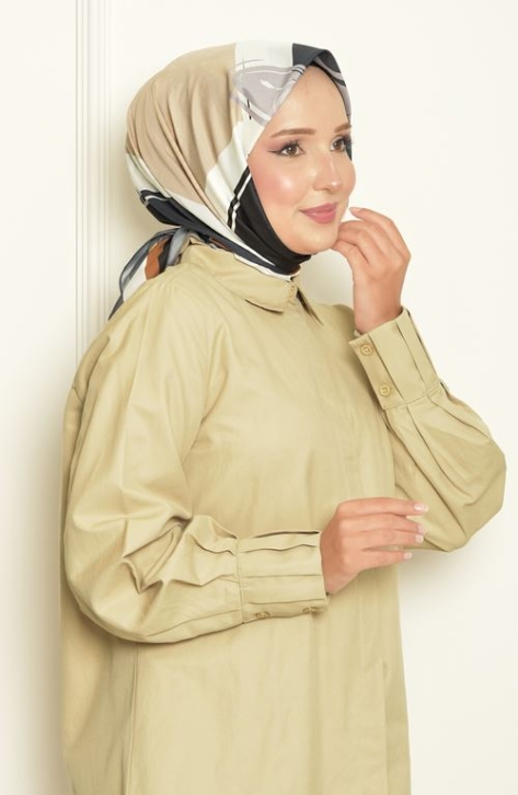 BURDEN İPEK - Camomile Bursa İpeği Desenli Eşarp Antrasit