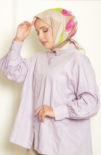 BURDEN İPEK - Camomile Bursa İpeği Desenli Eşarp Bej