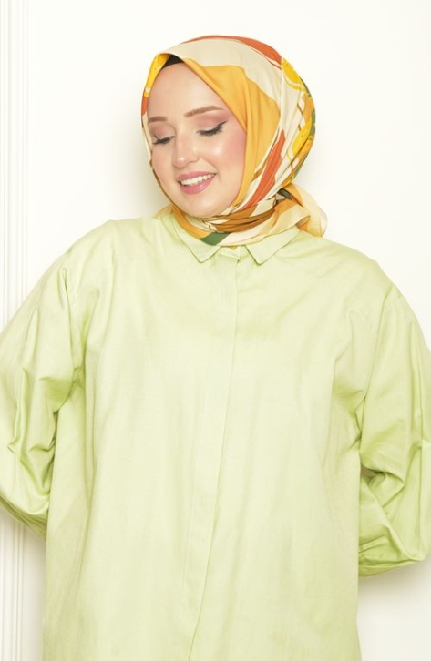 BURDEN İPEK - Camomile Bursa İpeği Desenli Eşarp Gold