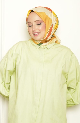 BURDEN İPEK - Camomile Bursa İpeği Desenli Eşarp Gold