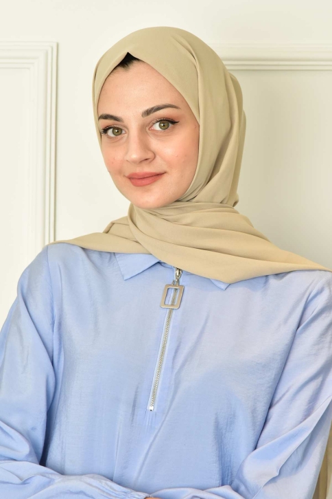 BURDEN İPEK - Chiffon Plain Shawl Beige BURDEN İPEK - Chiffon Plain Shawl Beige