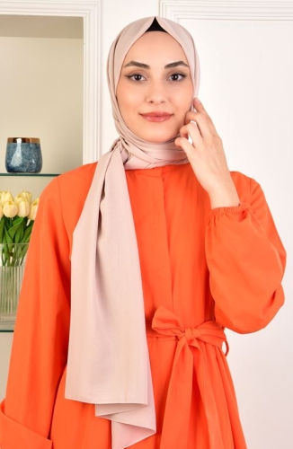 BURDEN İPEK - Chiffon Plain Shawl Biscuit Beige