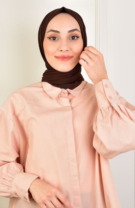 BURDEN İPEK - Chiffon Plain Shawl Bitter coffee BURDEN İPEK - Chiffon Plain Shawl Bitter coffee