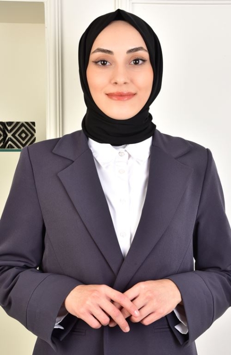 BURDEN İPEK - Chiffon Plain Shawl Black BURDEN İPEK - Chiffon Plain Shawl Black