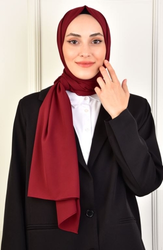 BURDEN İPEK - Chiffon Plain Shawl burgundy