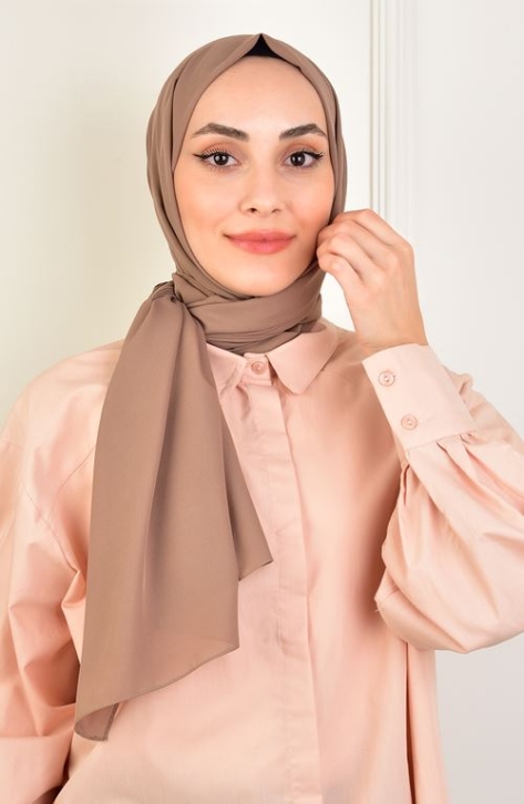 BURDEN İPEK - Chiffon Plain Shawl Dark Earth BURDEN İPEK - Chiffon Plain Shawl Dark Earth