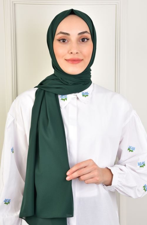 BURDEN İPEK - Chiffon Plain Shawl Emerald BURDEN İPEK - Chiffon Plain Shawl Emerald