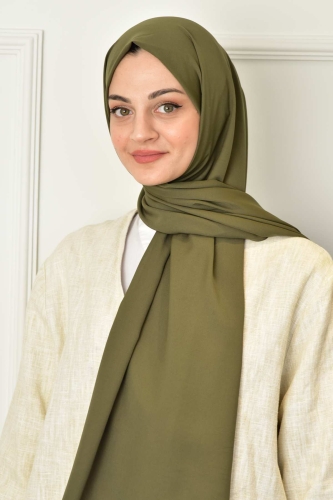 BURDEN İPEK - Chiffon Plain Shawl Khaki