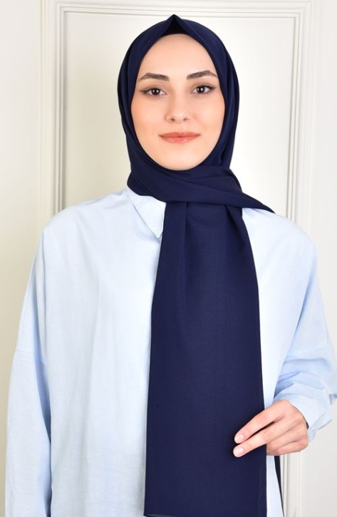 BURDEN İPEK - Chiffon Plain Shawl Navy blue BURDEN İPEK - Chiffon Plain Shawl Navy blue